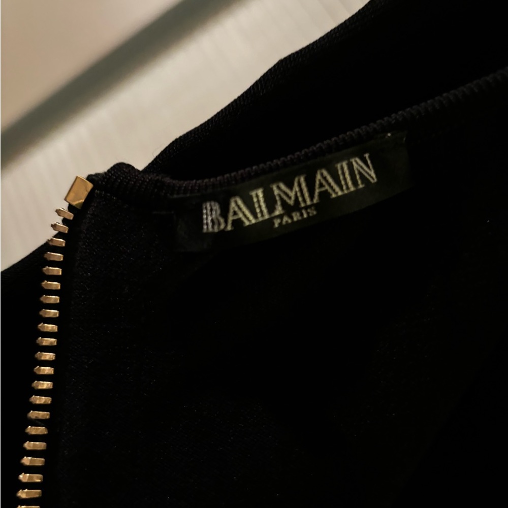BALMAIN Side Lace-Up Black Halter Midi
Dress. - Picture 6 of 12